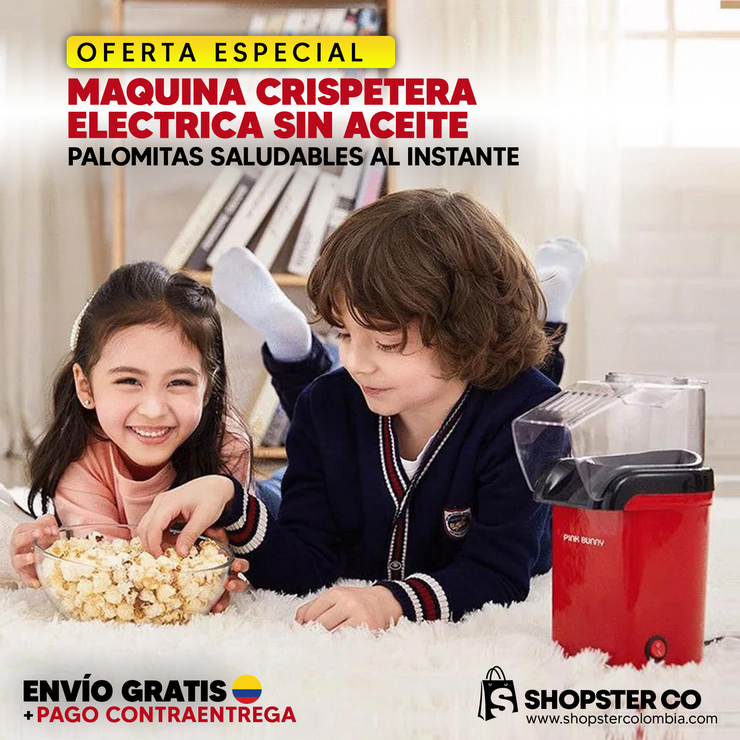 Crispetera Eléctrica Sin Aceite: Palomitas Al Instante