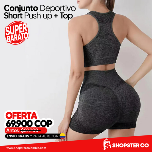 Conjunto / Short Push Up + Crop Top