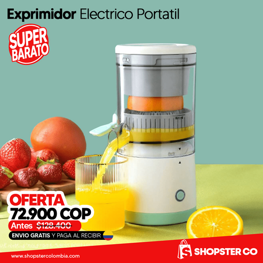 Exprimidor Eléctrico Portátil Recargable: Ideal para Naranjas y Frutas